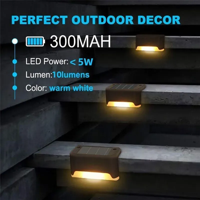 Multicoloured warm Solar LED Deck Lights - 4-Pack Warm White Outdoor Pathway view 6