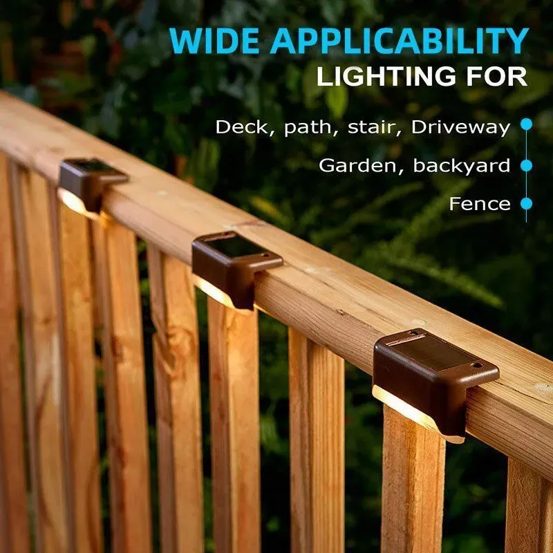 Outdoor Solar LED Deck Lights - 12-Pack Multicoloured Warm White Pathway and view 5