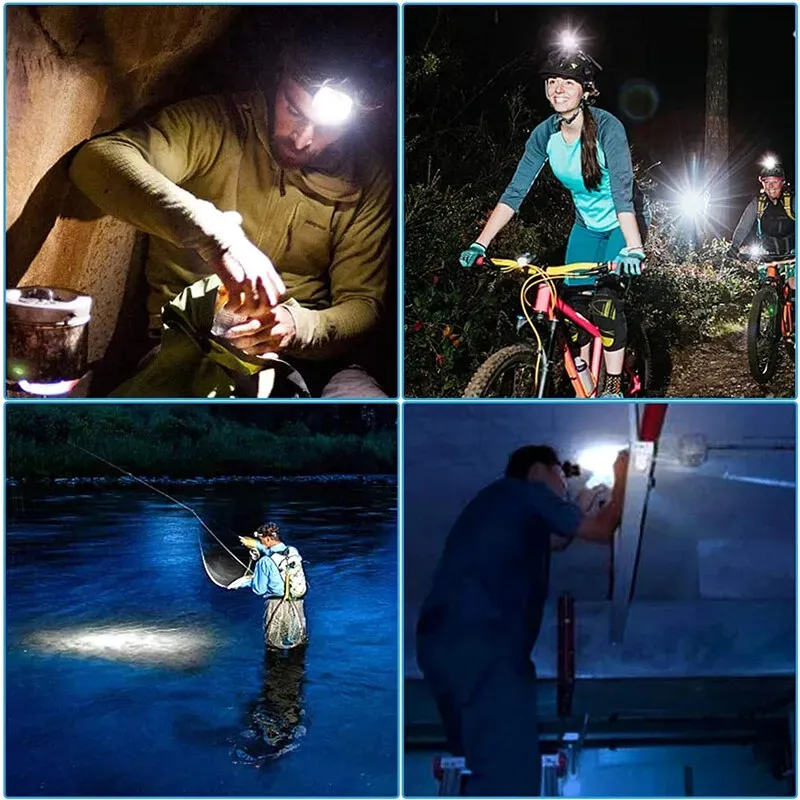 USB Rechargeable Black T6 LED Headlamp with Motion Sensor for Outdoor Camping view 6