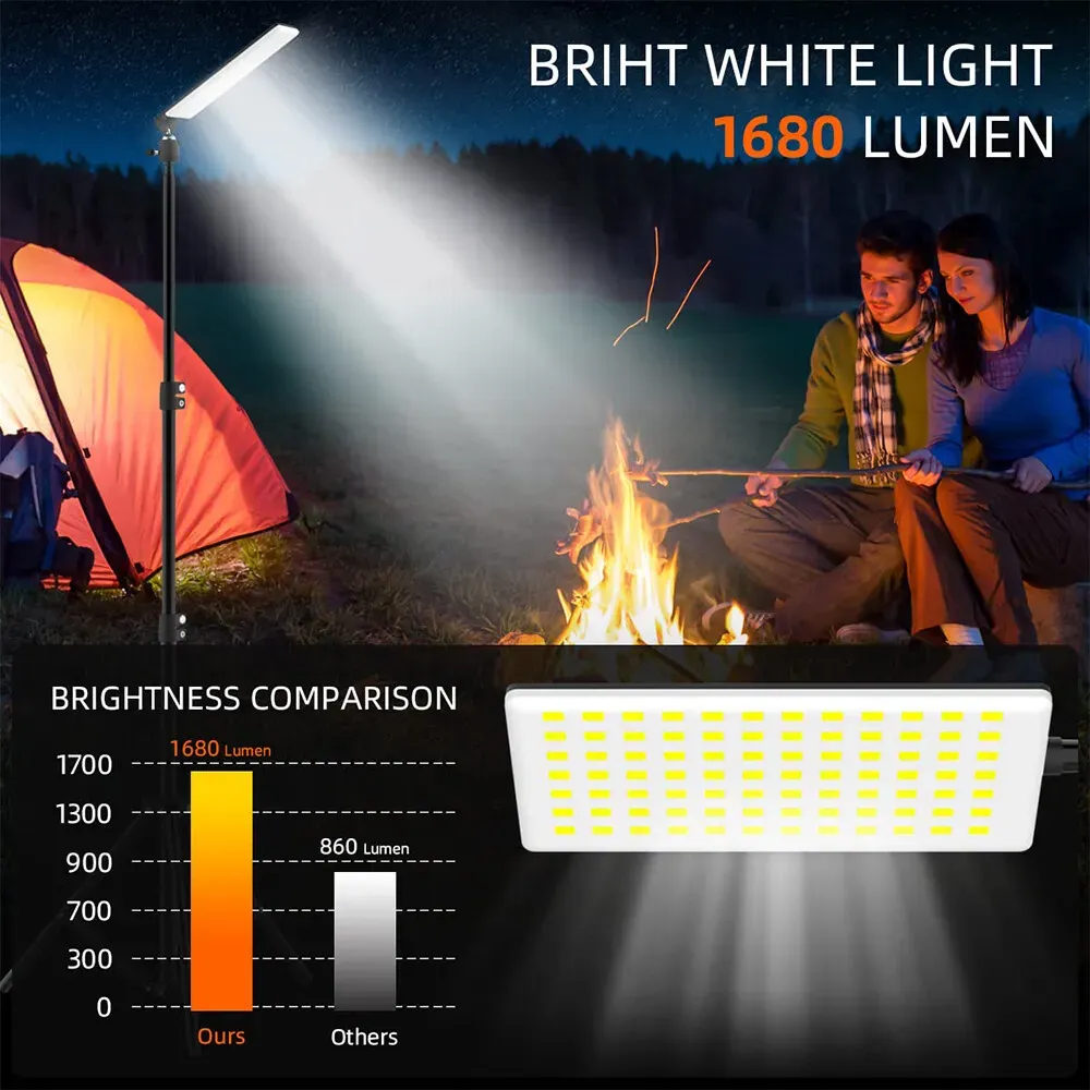 1.8m Telescopic Black Tripod LED Work Light for Camping and Outdoor Use view 3