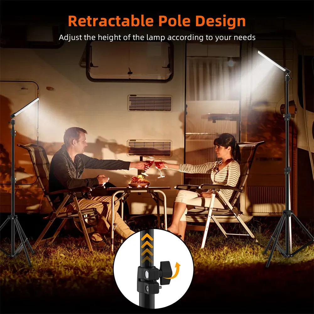 1.8m Telescopic Black Tripod LED Work Light for Camping and Outdoor Use view 4