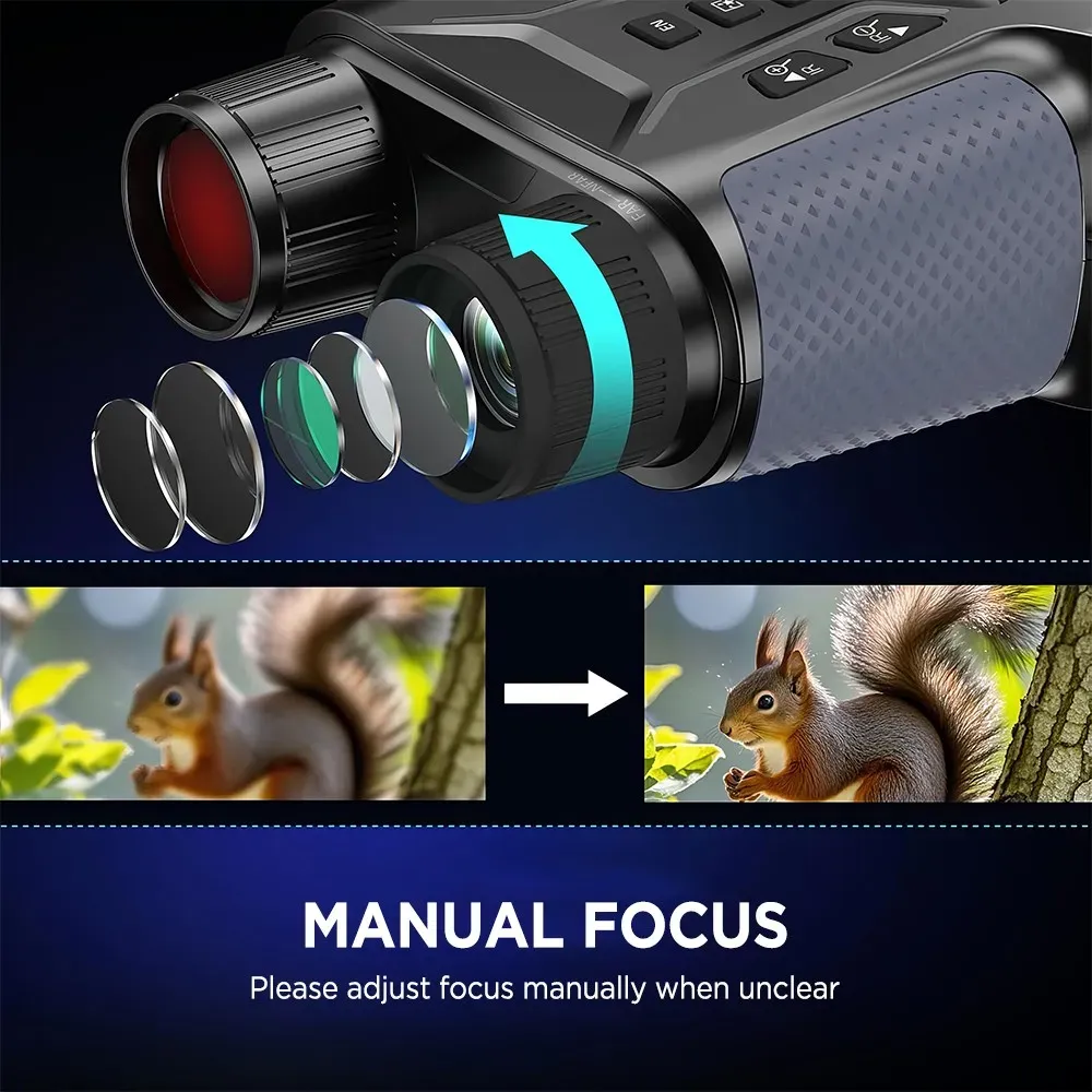 36MP 8X Zoom 4K Infrared Night Vision Binoculars with 4.5" Screen - Black view 6