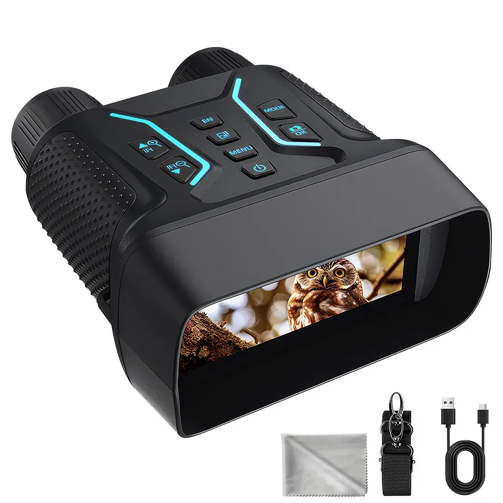 36MP 8X Zoom 4K Infrared Night Vision Binoculars with 4.5" Screen - Black view 9