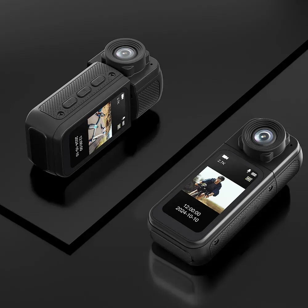 2.7K HD Mini Action Camera, Portable Thumb Camera with 180° Rotating Lens, Black view 5