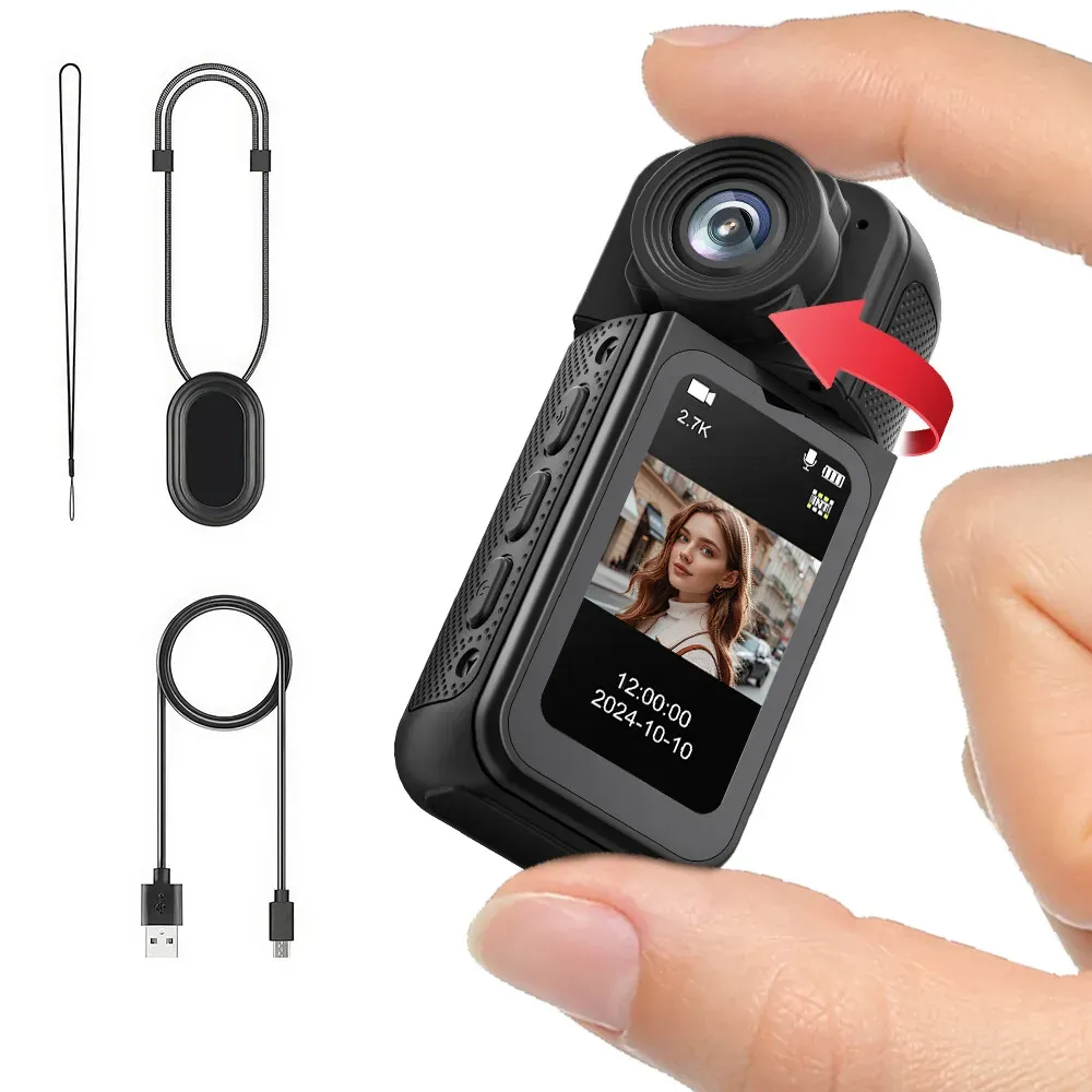 2.7K HD Mini Action Camera with 180° Rotating Lens view 7