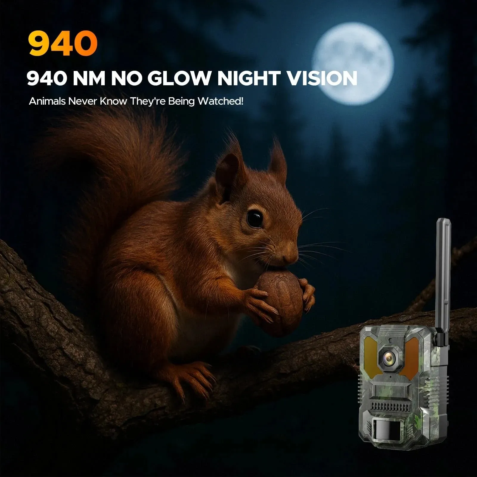 32MP Solar Trail Camera with 2.5K Video and 940NM No Glow Night Vision view 2
