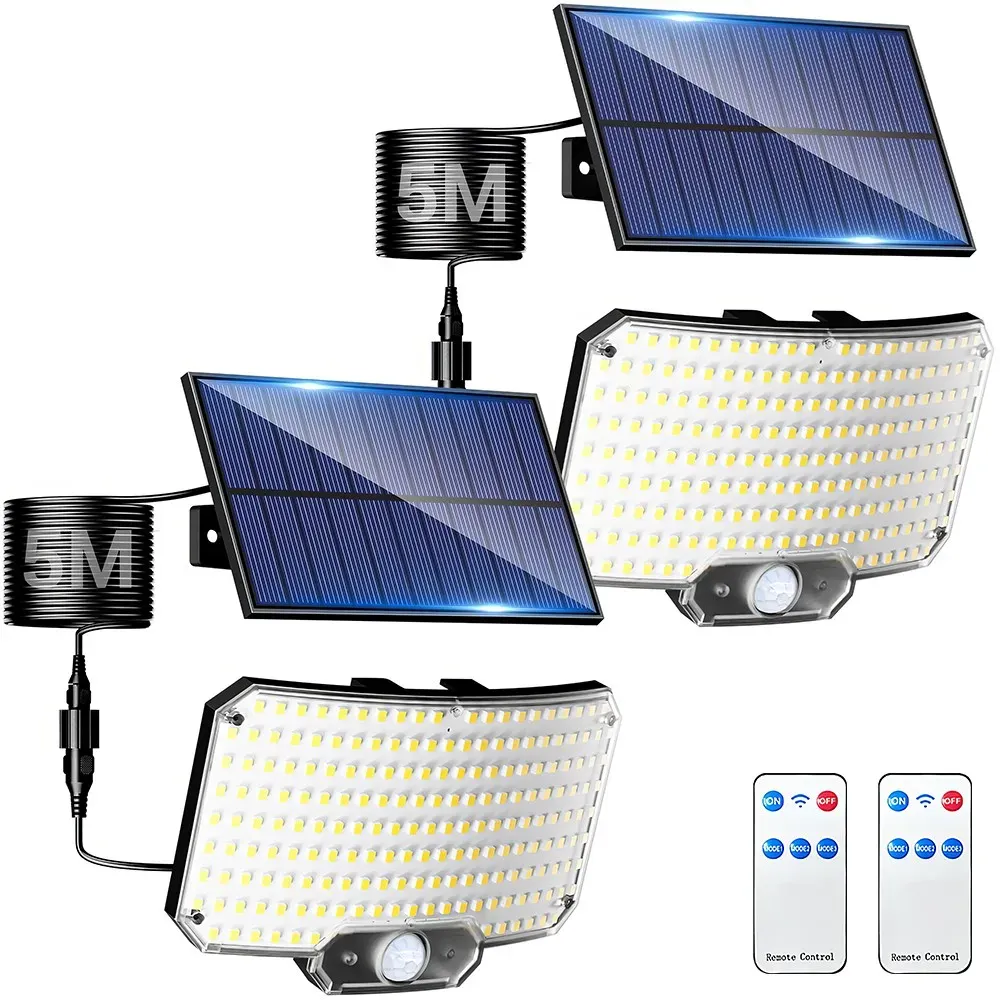 238LED Solar Powered Motion Sensor Outdoor Security Flood Light - Black view 6