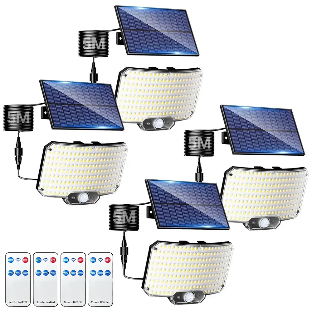 238LED Solar Powered Motion Sensor Outdoor Flood Light in Black view 7