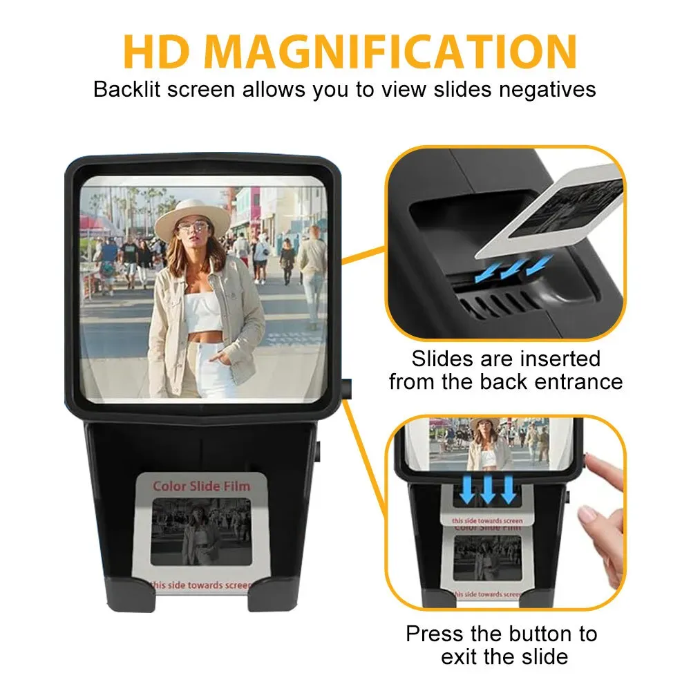 Photography Slide Viewer with 3X Magnification, Black, Desktop Design view 5