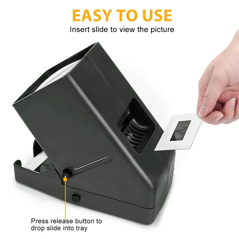 Photography Slide Viewer with 3X Magnification, Black, Desktop Design view 6