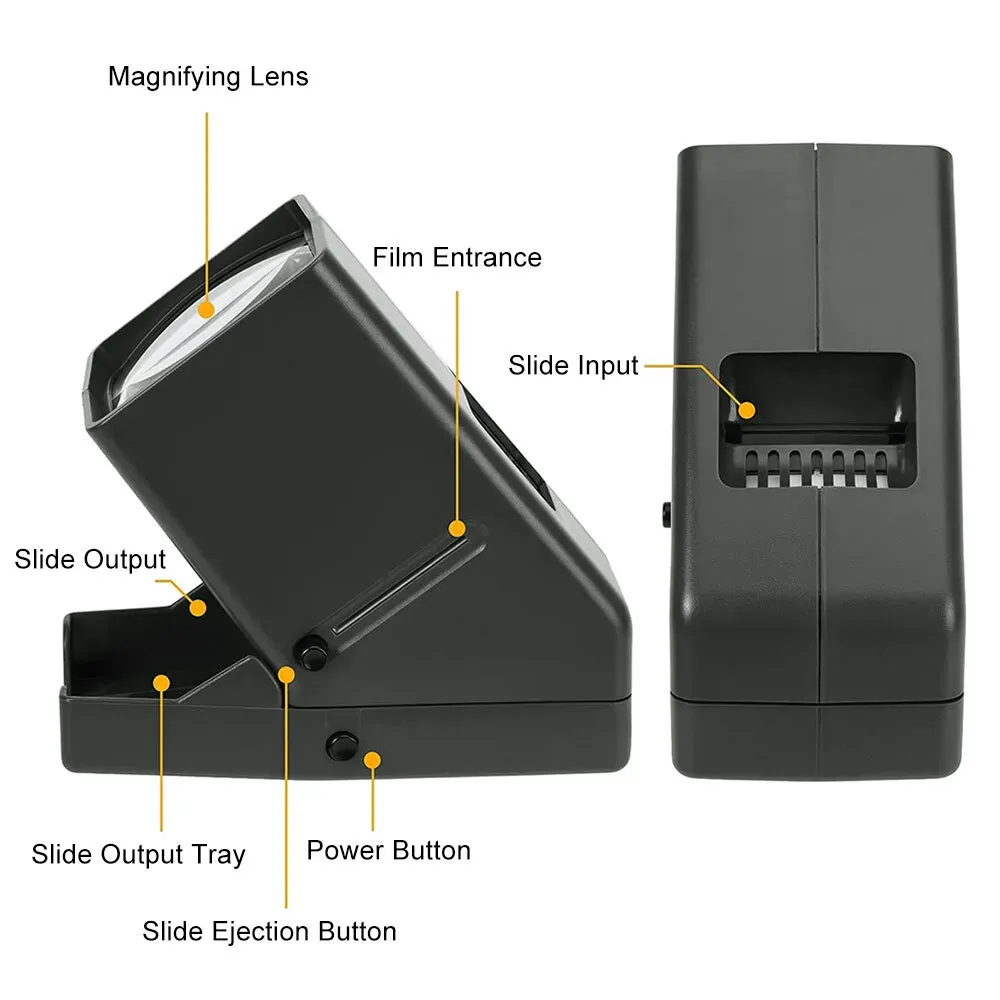 Photography Slide Viewer with 3X Magnification, Black, Desktop Design view 10
