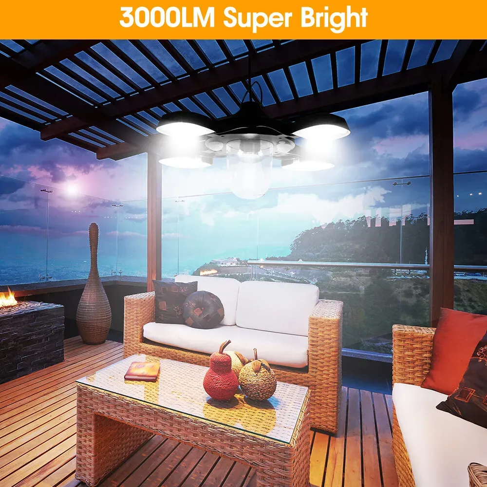 Solar Pendant Light 192LED Waterproof Motion Sensor Indoor Outdoor Black view 8