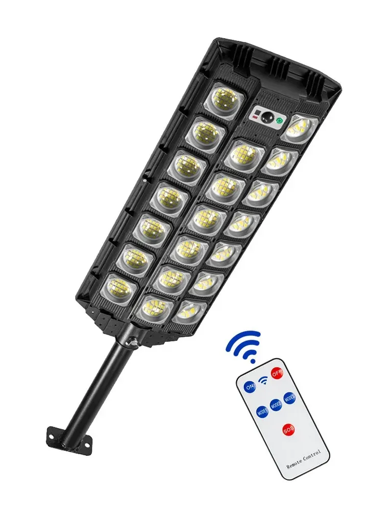 80000LM 5000W Black Solar Street LED Light with Radar Sensor and Remote
