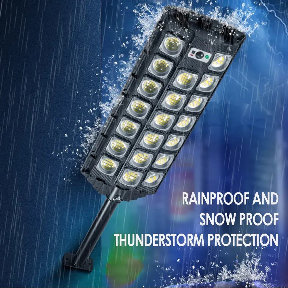 80000LM 3500W Black Solar Street LED Light with Radar Sensor and Remote view 4