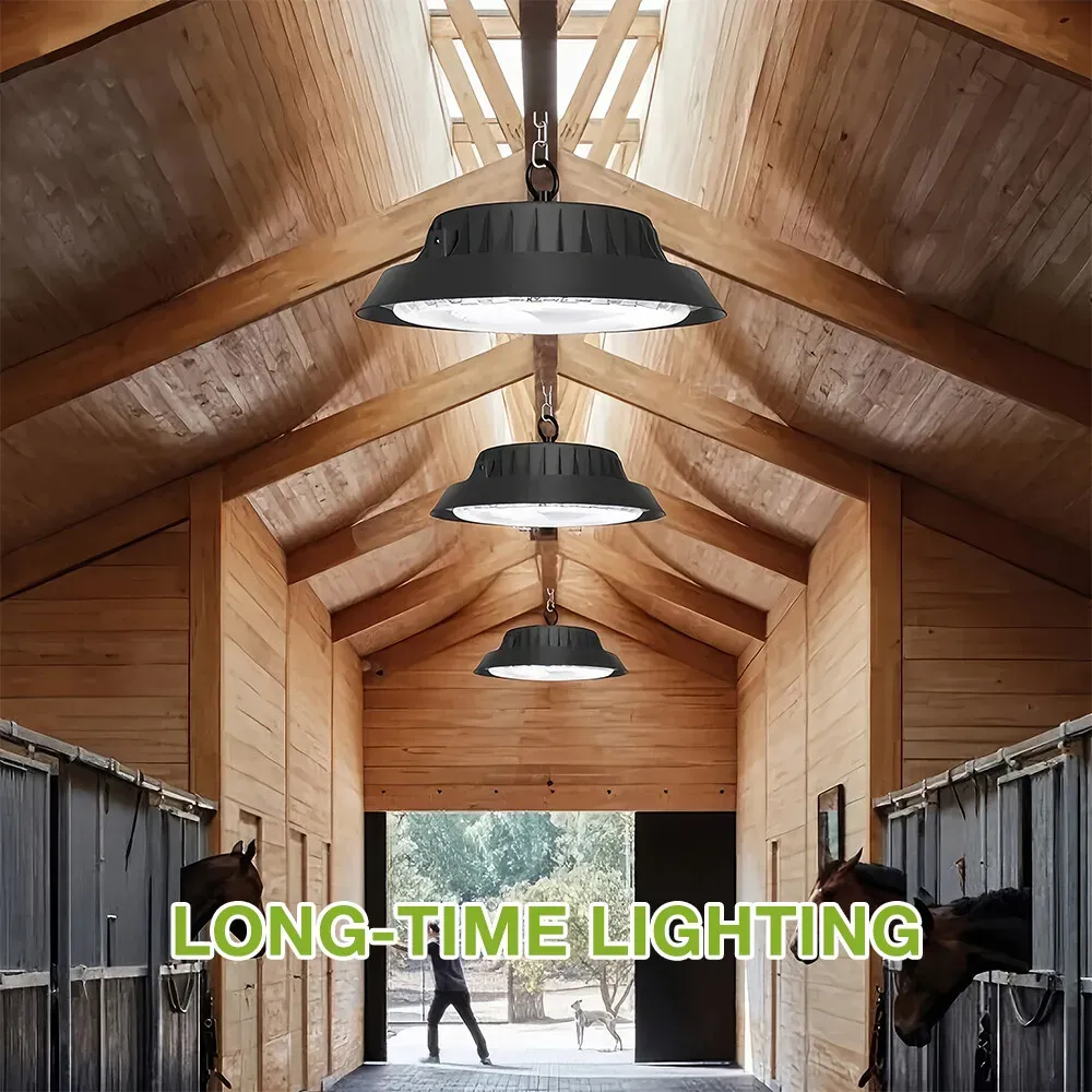 Solar Power Outdoor UFO LED High Bay Light 300W Black for Shed Garage Shop view 3