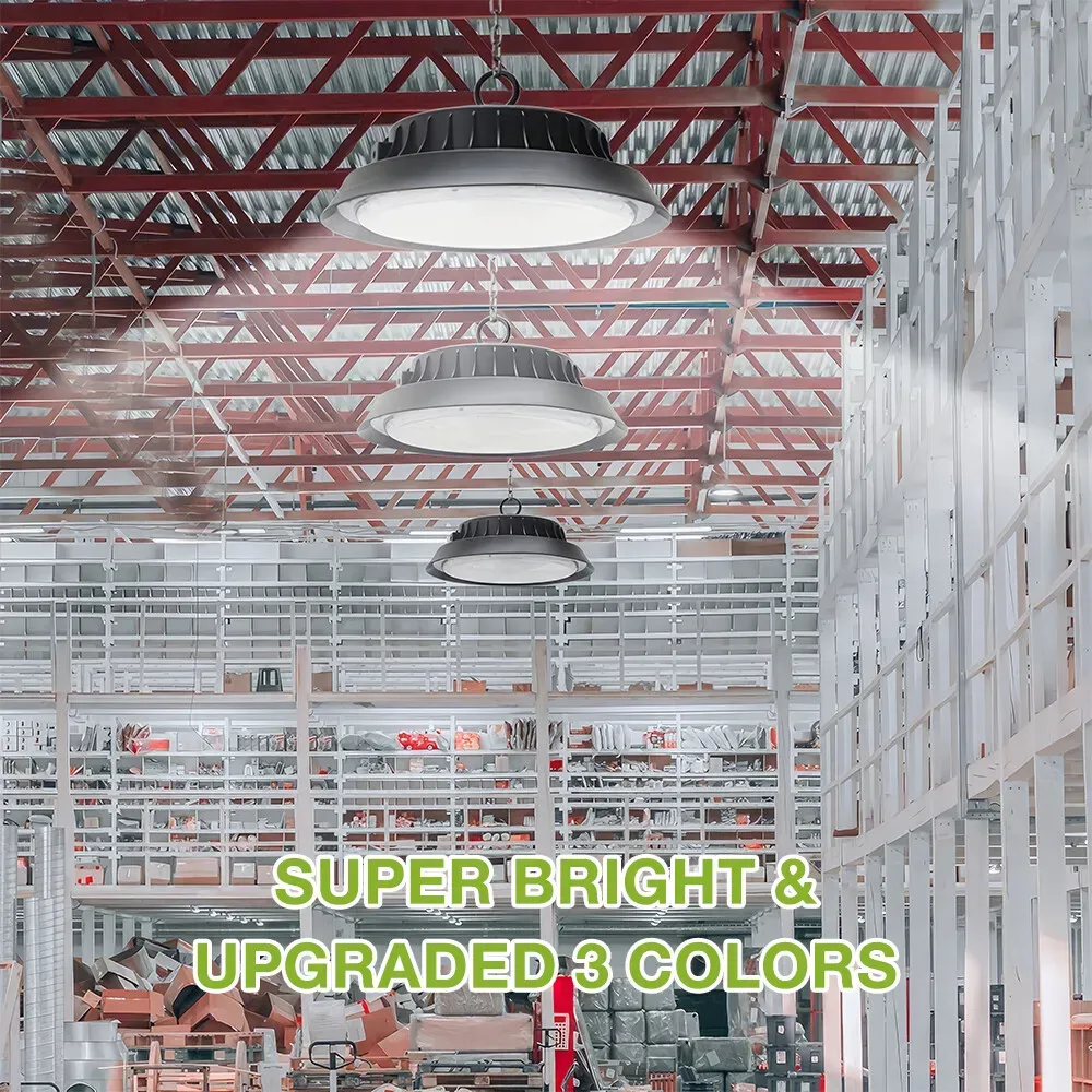 Solar Power Outdoor UFO LED High Bay Light in Black - 200W view 2