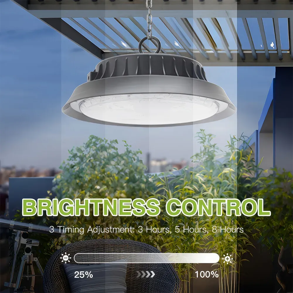 Solar Power Outdoor UFO LED High Bay Light in Black - 200W view 7