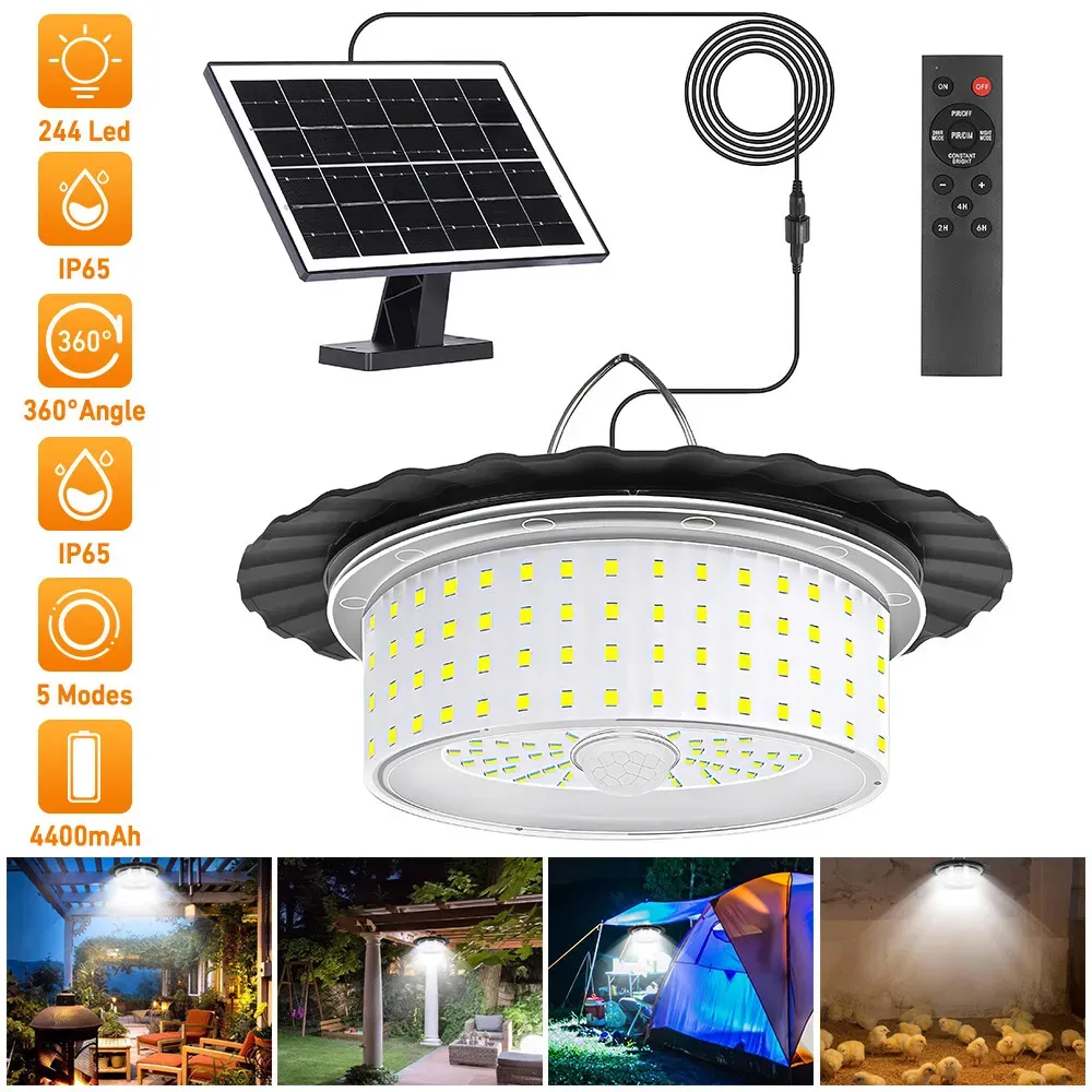3000LM Black Solar Shed Light with 244 LEDs view 5
