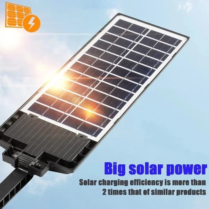 2-Pack 80000LM Black Solar Street Light with 504 LEDs and Remote Control view 6