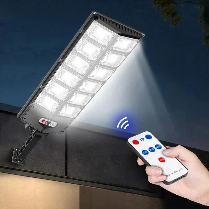 2-Pack 80000LM Black Solar Street Light with 504 LEDs and Remote Control view 8