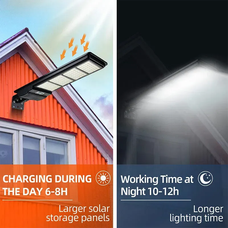 Solar Street LED Light with Radar Sensor, Black, 320W, Outdoor Flood Wall Lamp view 8