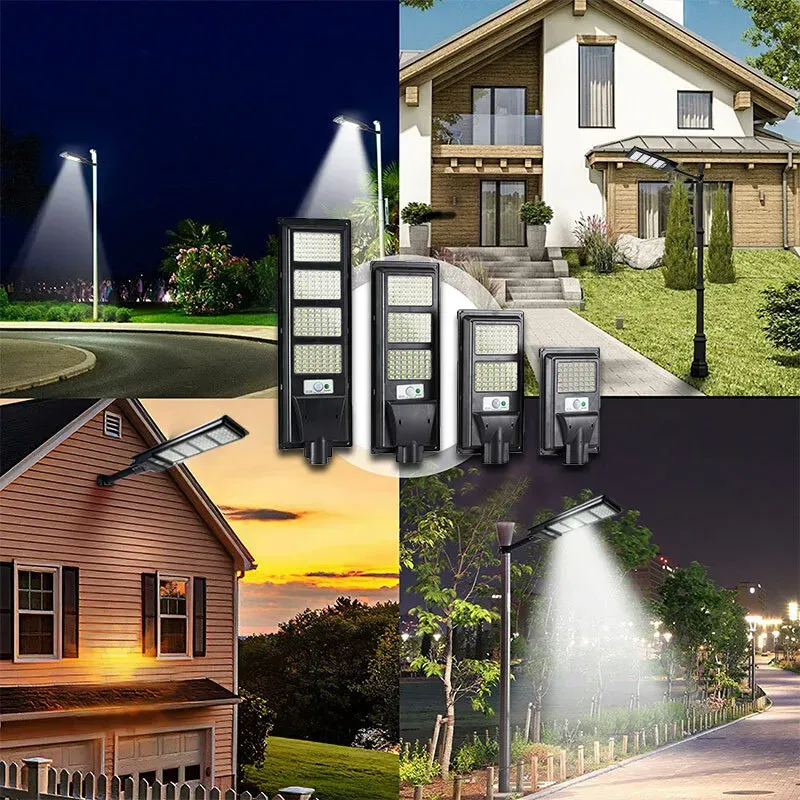 Solar Street LED Light with Radar Sensor, Black, 320W, Outdoor Flood Wall Lamp view 9