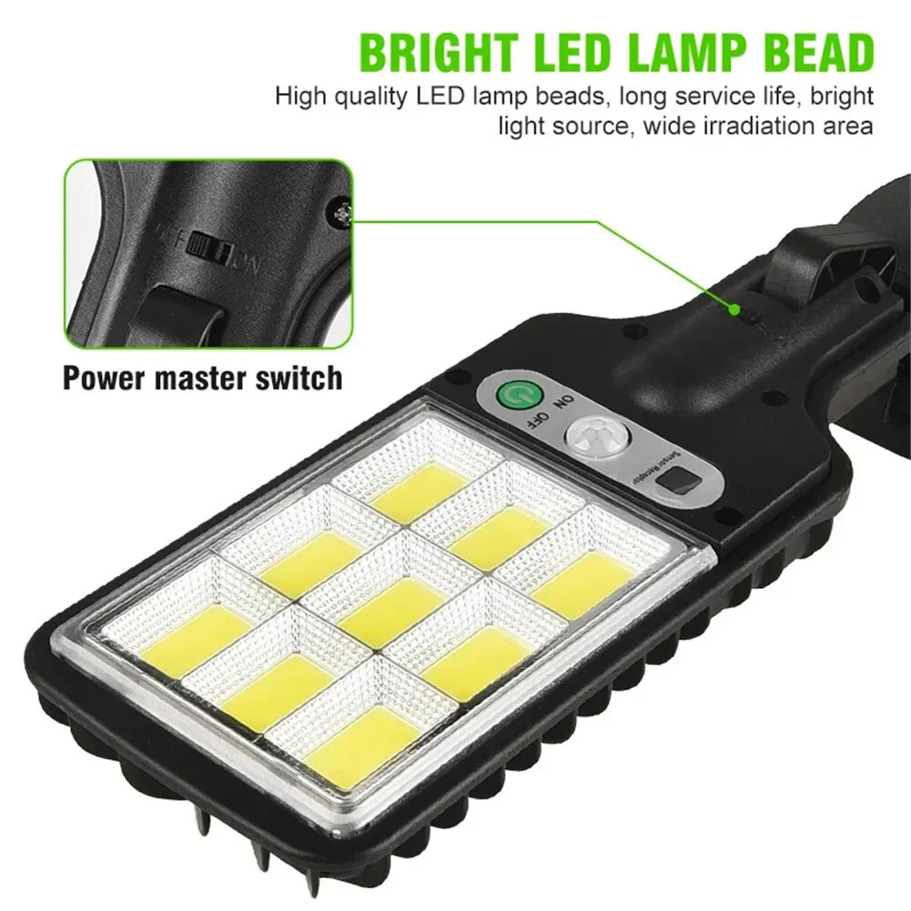 8-Pack 9000W Black Solar Security Lights with PIR Motion Sensor for Outdoor view 3