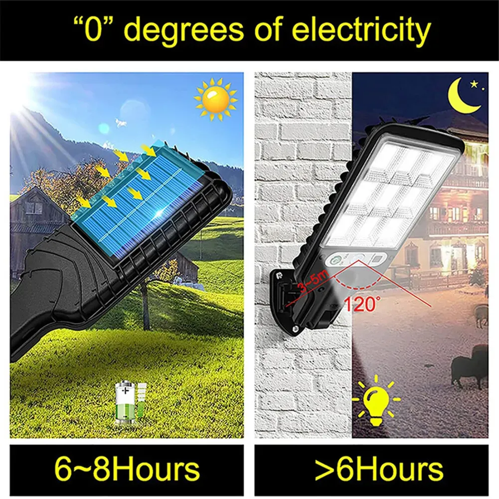 8-Pack 9000W Black Solar Security Lights with PIR Motion Sensor for Outdoor view 8