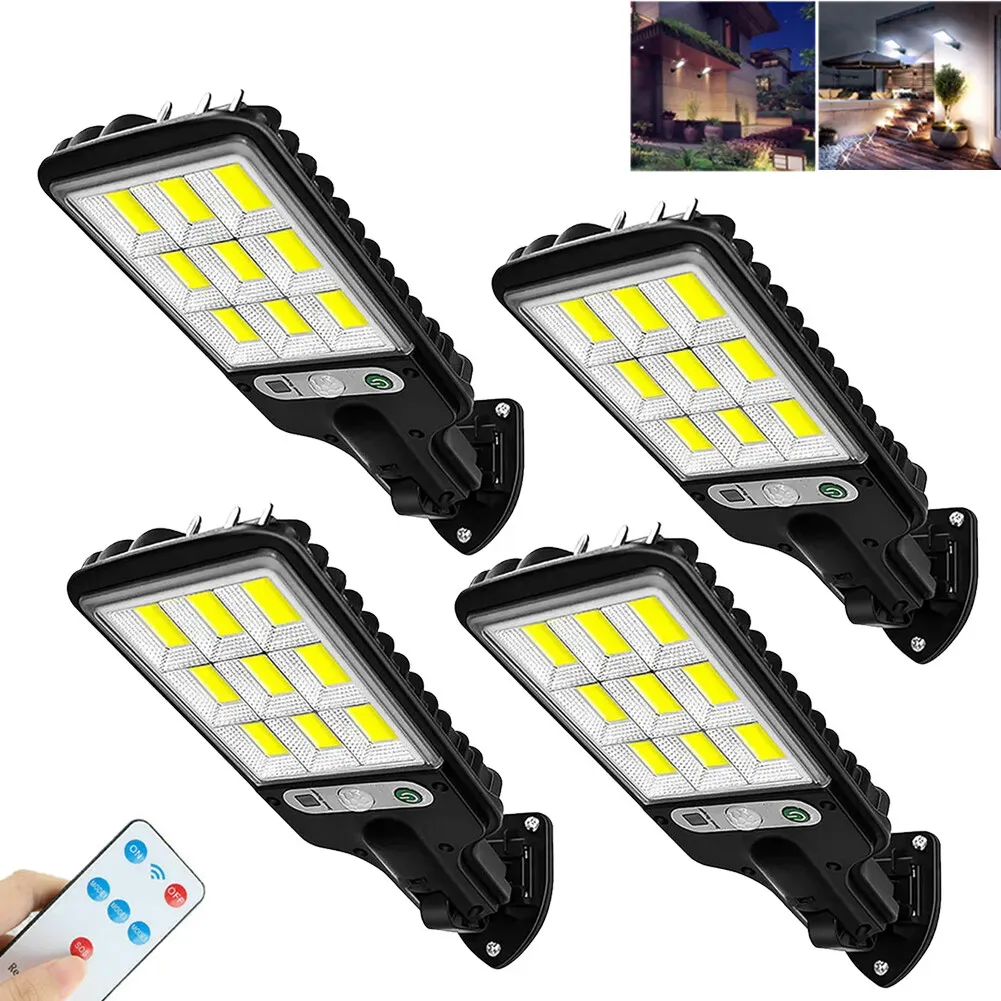 8-Pack 9000W Black Solar Security Lights with PIR Motion Sensor for Outdoor