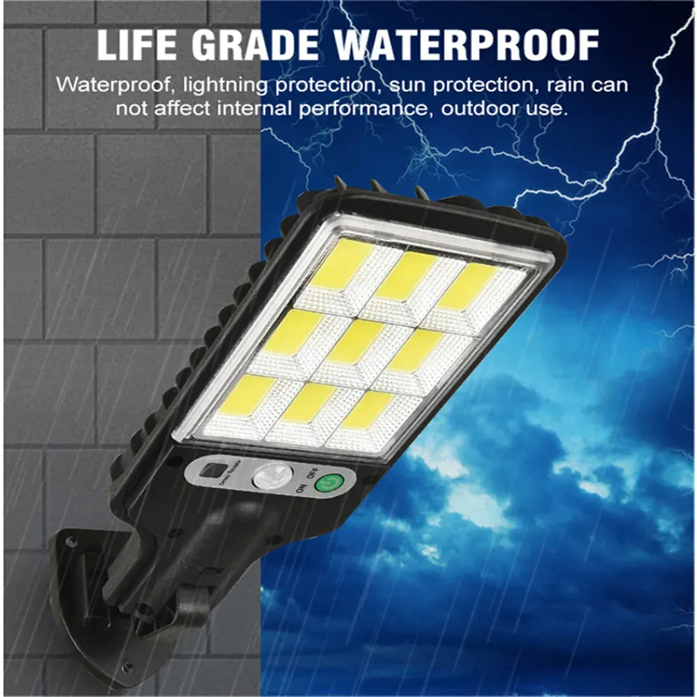 8-Pack 9000W Black Solar Security Lights with PIR Motion Sensor for Outdoor view 2