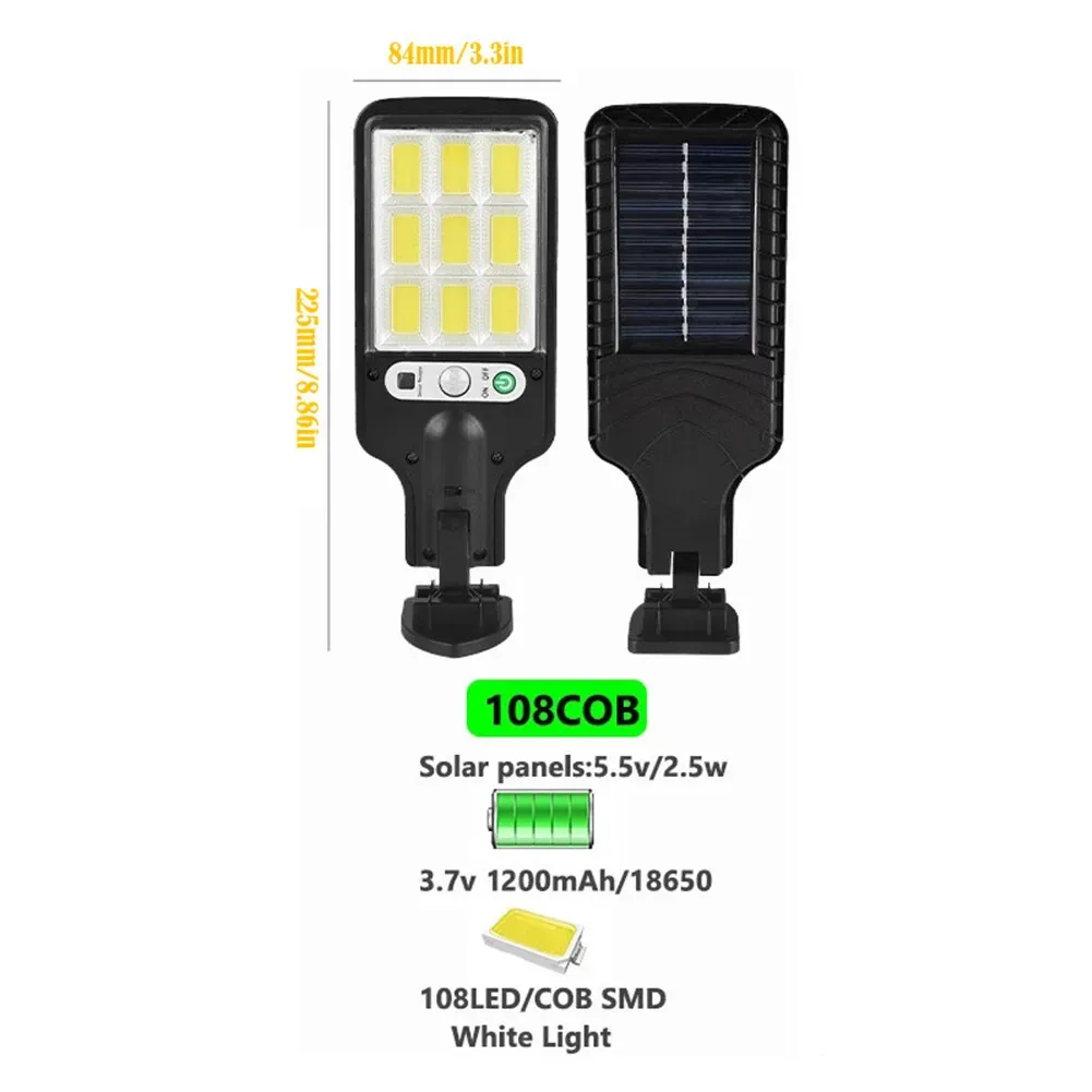 8-Pack 9000W Black Solar Security Lights with PIR Motion Sensor for Outdoor view 7