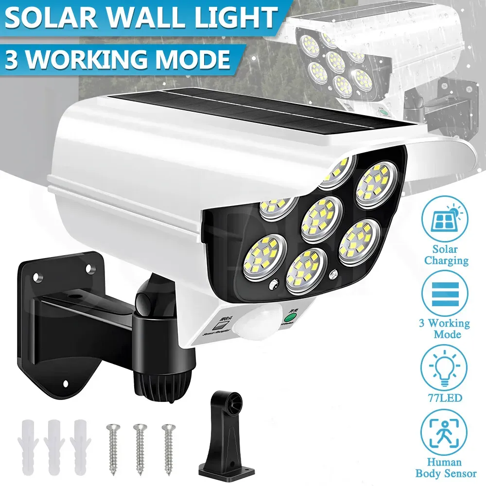 White 77 LED Solar Motion Sensor Light with Remote view 4
