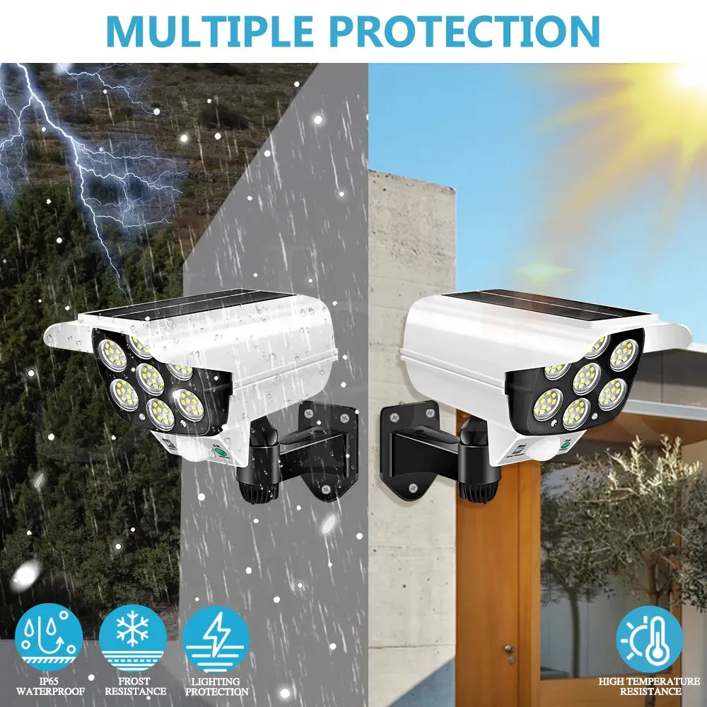 White 77 LED Solar Motion Sensor Light with Remote view 10
