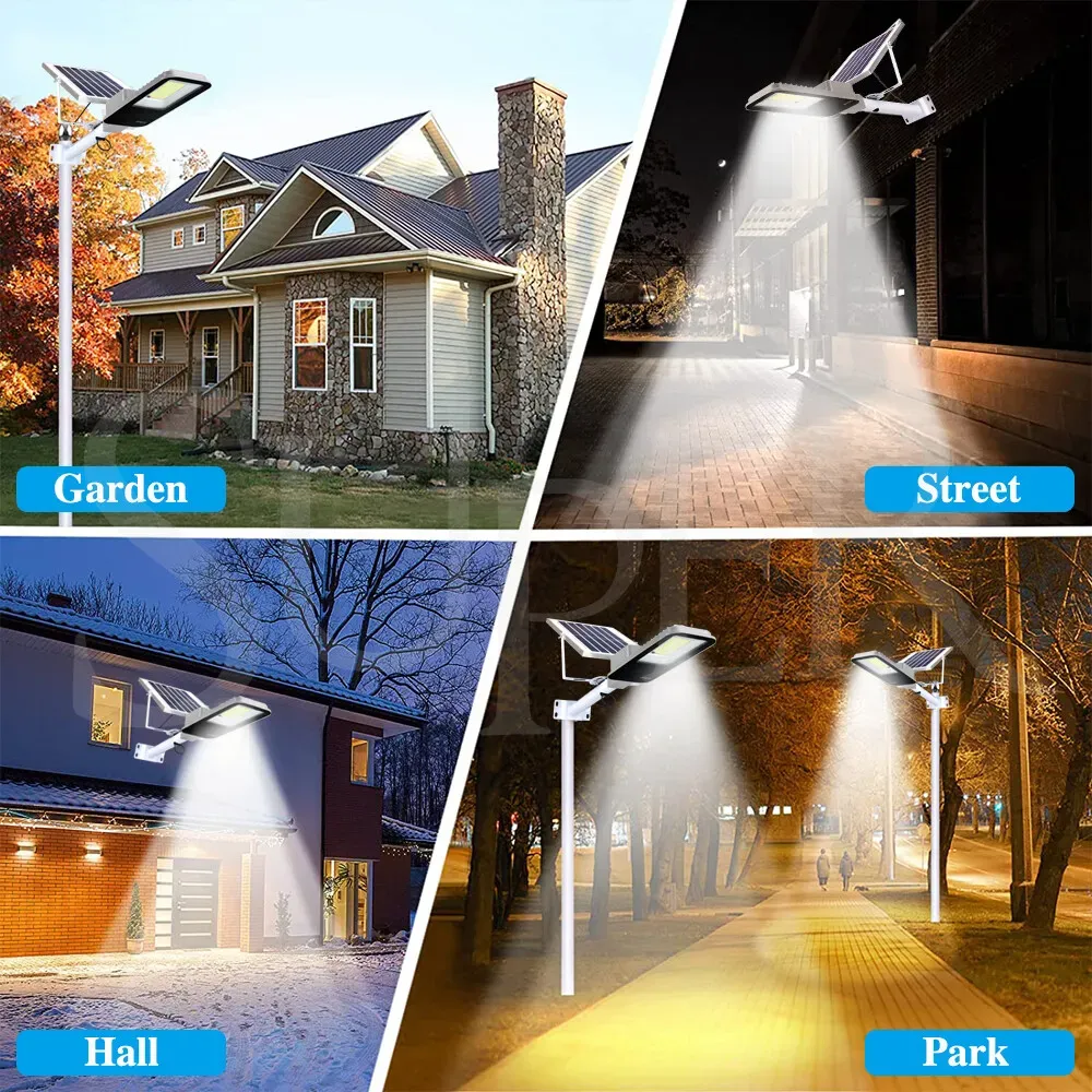 Solar LED Street Light Black Waterproof Outdoor Flood Lamp with Remote Control view 2