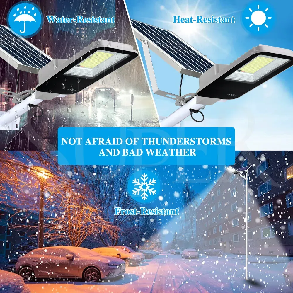 Solar LED Street Light Black Waterproof Outdoor Flood Lamp with Remote Control view 4