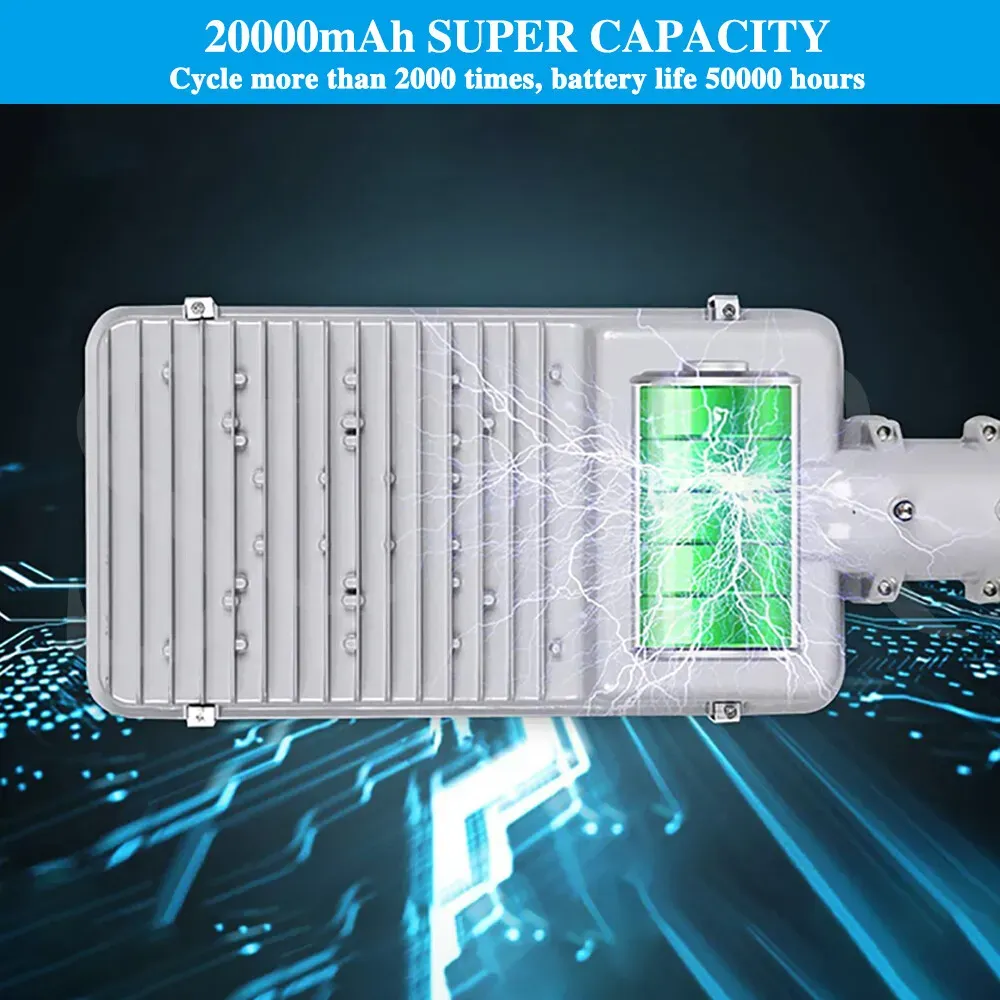 Solar LED Street Light Black Waterproof Outdoor Flood Lamp with Remote Control view 6