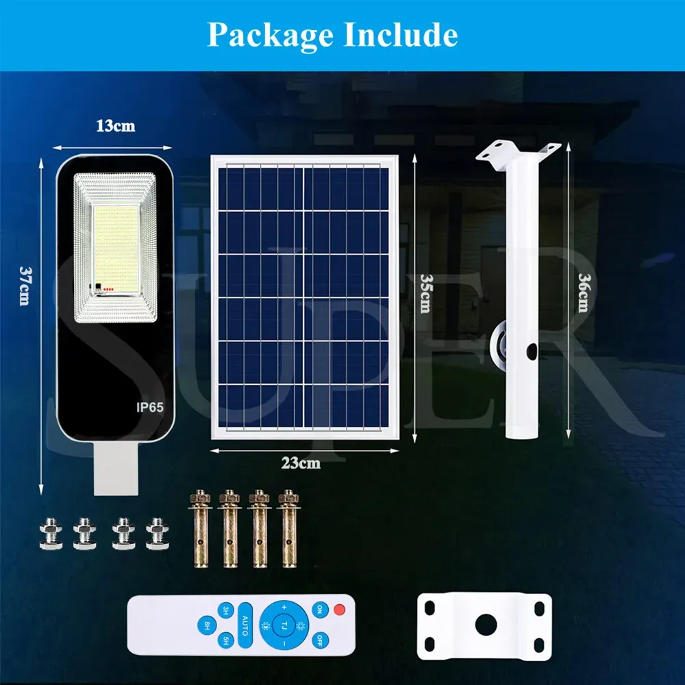 Solar LED Street Light Black Waterproof Outdoor Flood Lamp with Remote Control view 8