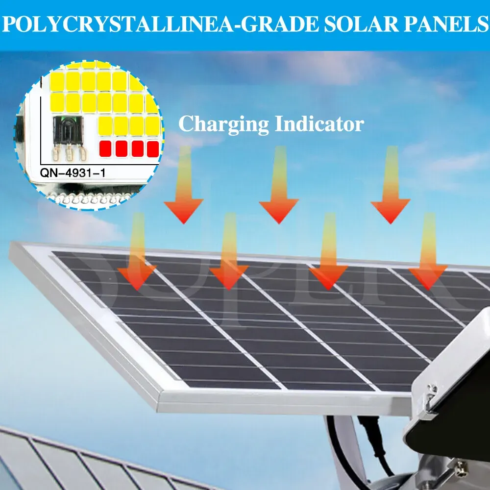 Solar LED Street Light Black Waterproof Outdoor Flood Lamp with Remote Control view 10