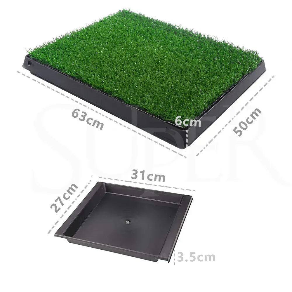Portable Indoor Dog Potty Training Grass Mat in Black, 1060x410x70mm view 4