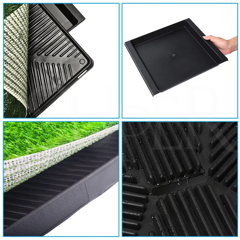 Portable Indoor Dog Potty Training Grass Mat in Black, 1060x410x70mm view 6