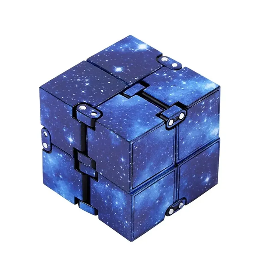 Infinity Cube Fidget Toy in Blue Starry Sky for Stress Relief and Sensory Play view 5