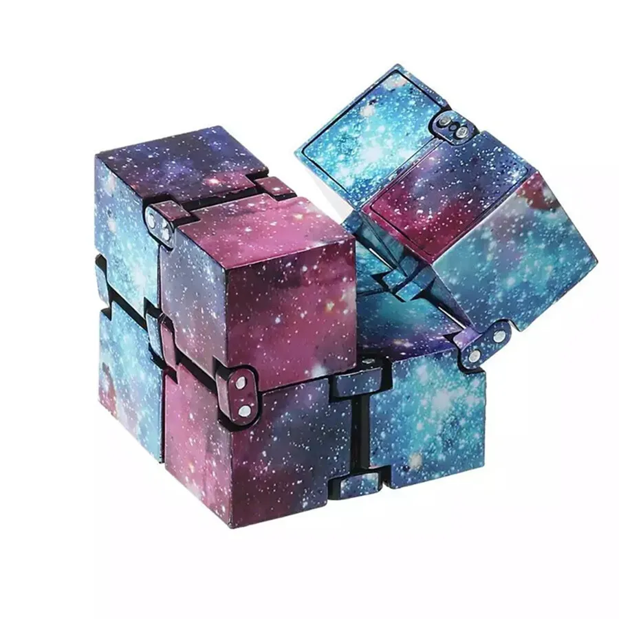 Infinity Cube Fidget Toy in Blue Starry Sky for Stress Relief and Sensory Play view 6