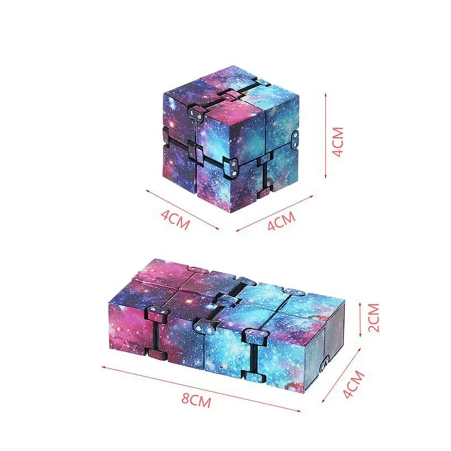 Infinity Cube Fidget Toy in Blue Starry Sky for Stress Relief and Sensory Play view 7