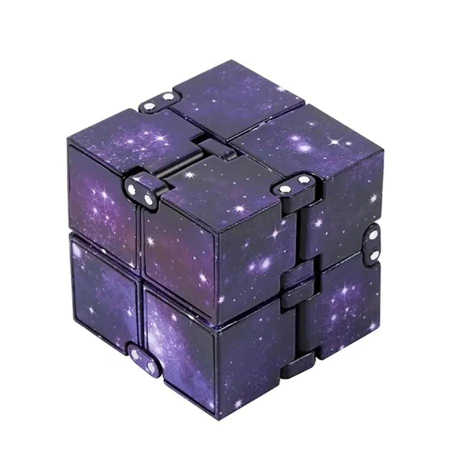 Infinity Cube Fidget Toy in Blue Starry Sky for Stress Relief and Sensory Play view 10