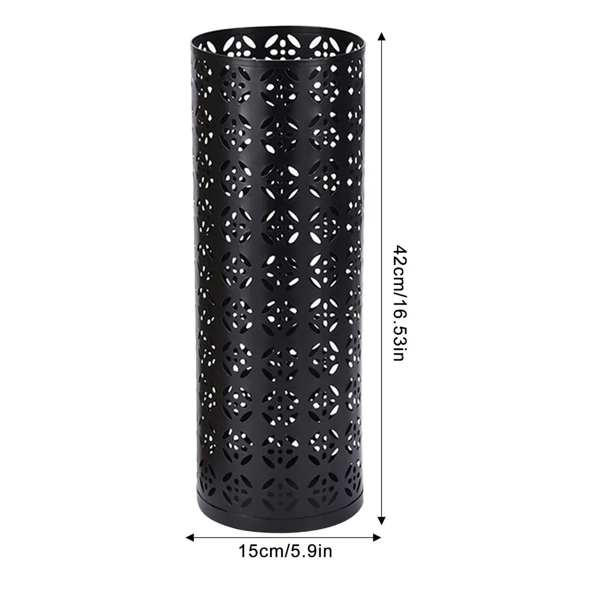 Multifunctional Black Metal Flower Storage Bucket Umbrella Holder Rack 1060x410mm view 7