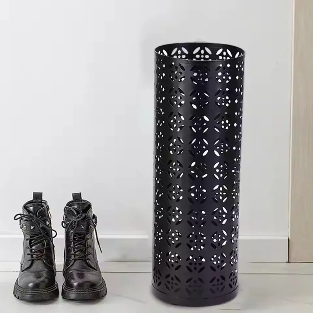 Multifunctional Black Metal Flower Storage Bucket Umbrella Holder Rack 1060x410mm view 9