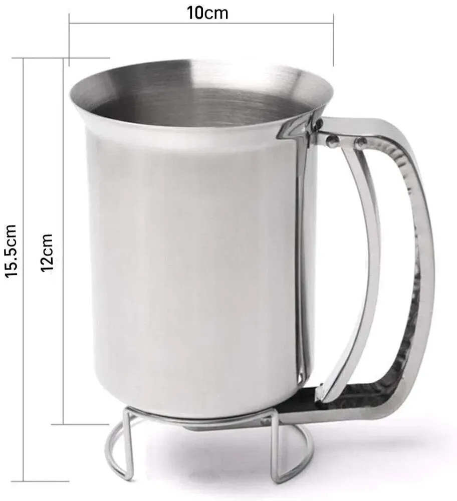 Silver Stainless Steel Pancake Batter Dispenser for Baking Cupcakes view 5