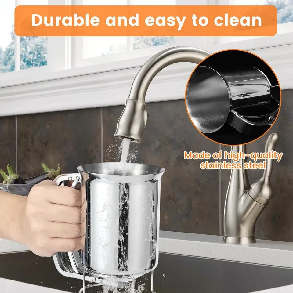 Silver Stainless Steel Pancake Batter Dispenser for Baking Cupcakes view 10