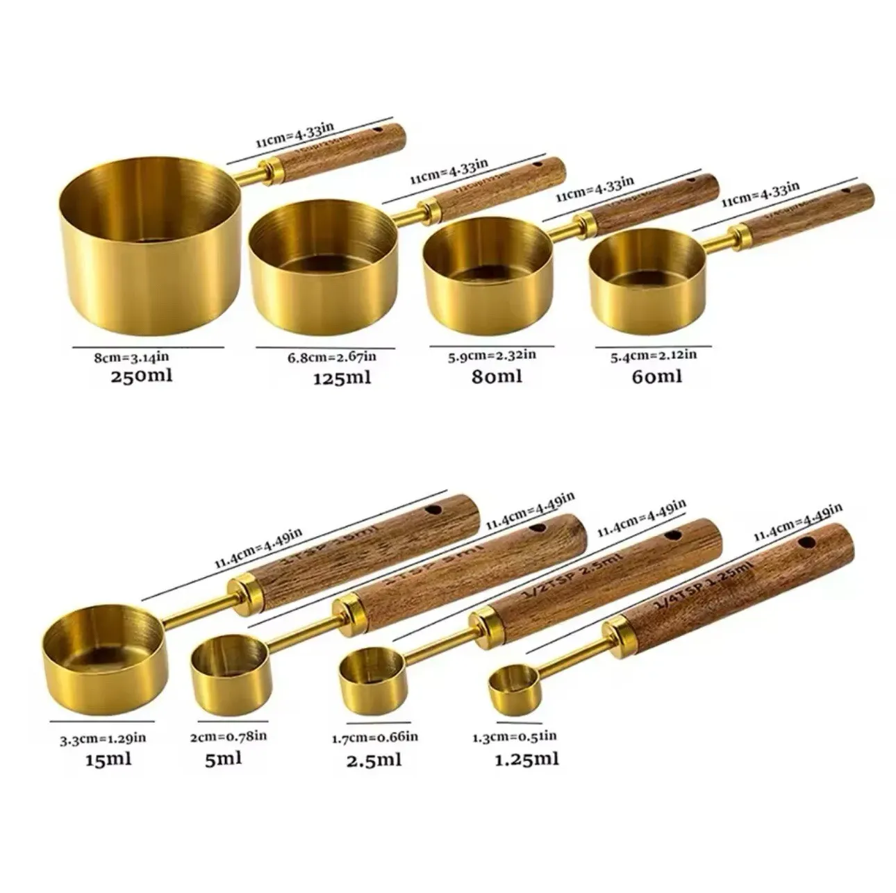 Stainless Steel Measuring Cups and Spoons Set view 3