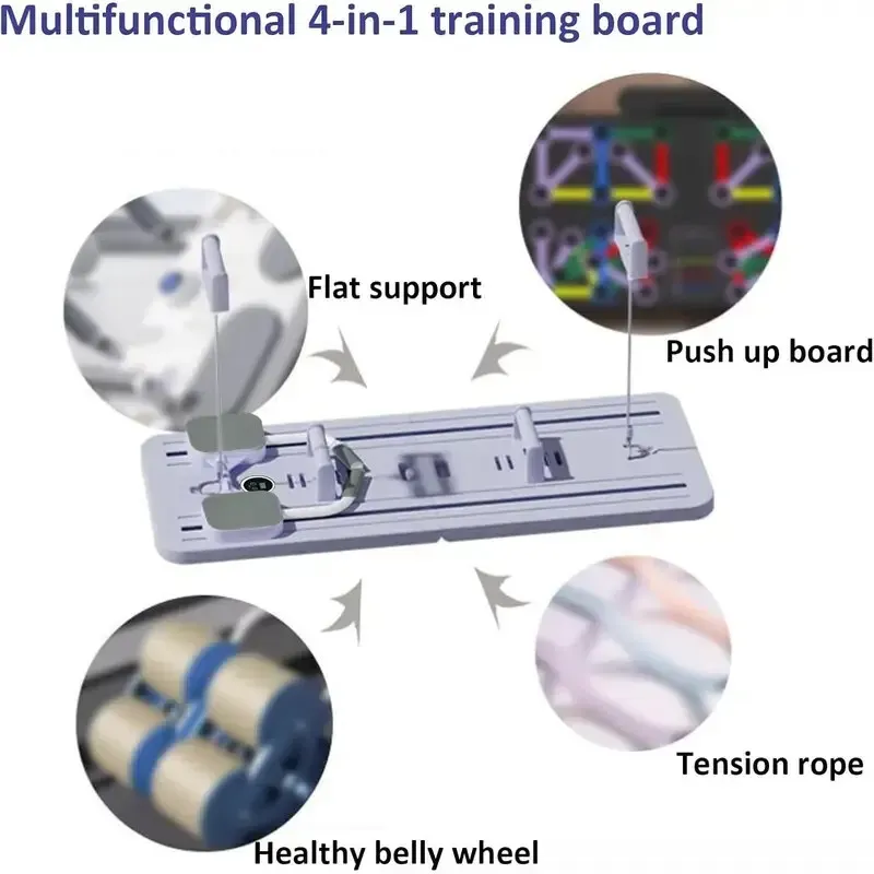8-in-1 Multifunctional Fitness Board in Black for Core Strength and Abdominal view 2